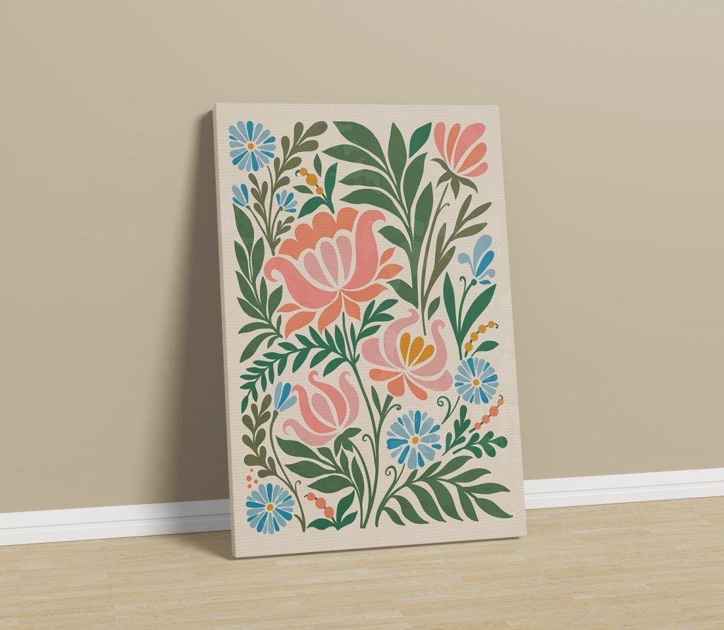 Colorful floral design on a white background Colorful floral design on a white background