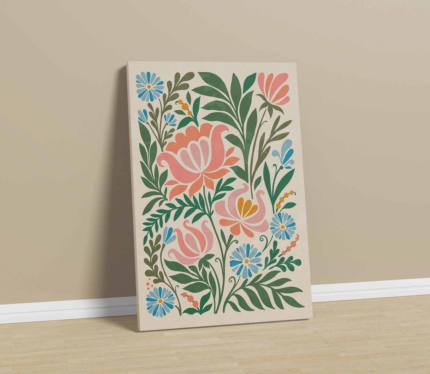 Colorful floral design on a white background Colorful floral design on a white background