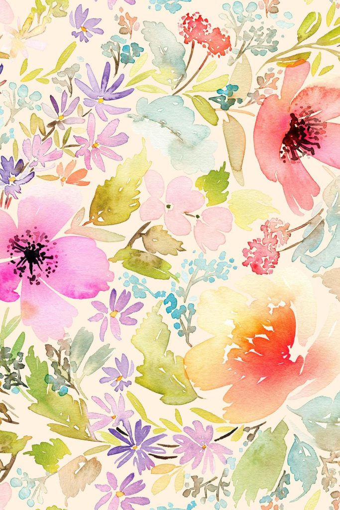 Watercolor painting of flowers