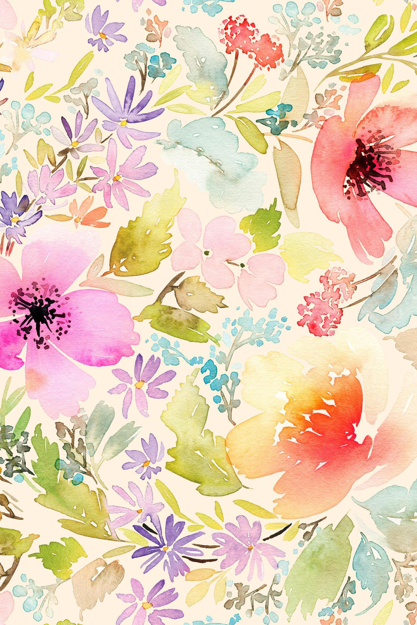 Watercolor painting of flowers