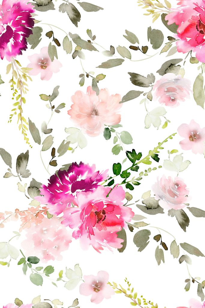 Watercolor painting of flowers
