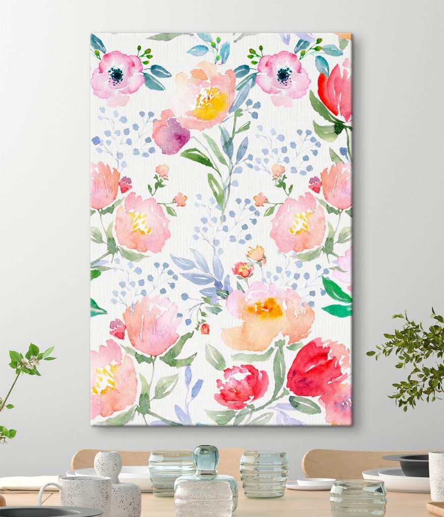 Watercolor painting of flowers