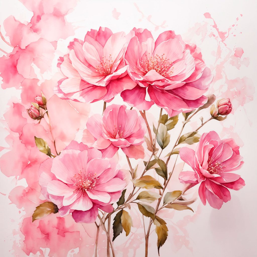 Painting of pink flowers