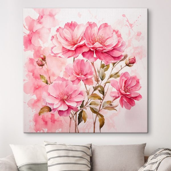 Quadri Dipinto di fiori rosa (COD: s36120) Quadri Quadri Dipinto di fiori rosa (COD: s36120)