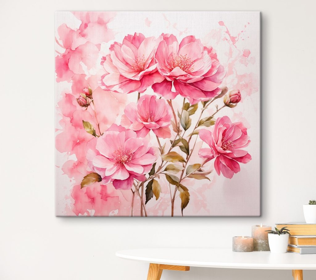 Painting of pink flowers