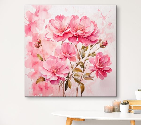 Painting of pink flowers