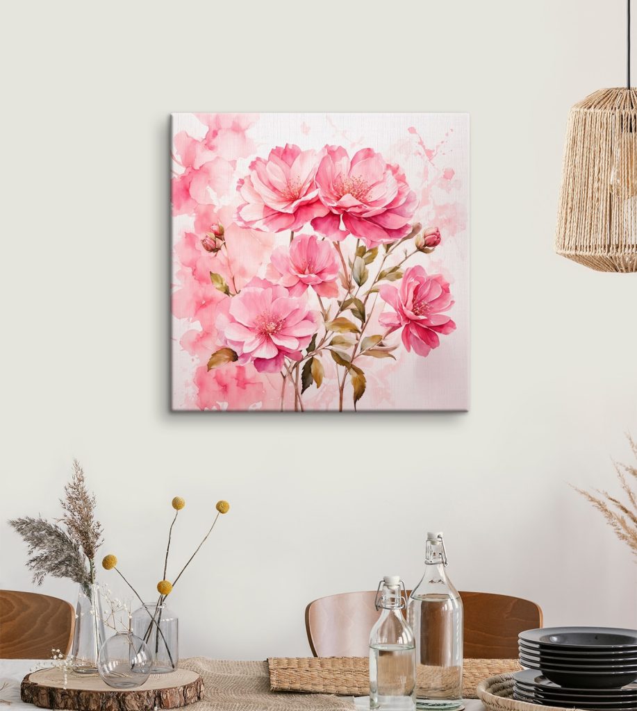 Painting of pink flowers