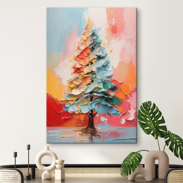 Painting of a tree with different colors