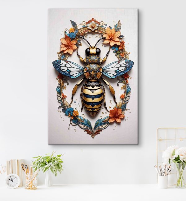 Quadri Quadri Ape circondata da fiori (COD: s36226)