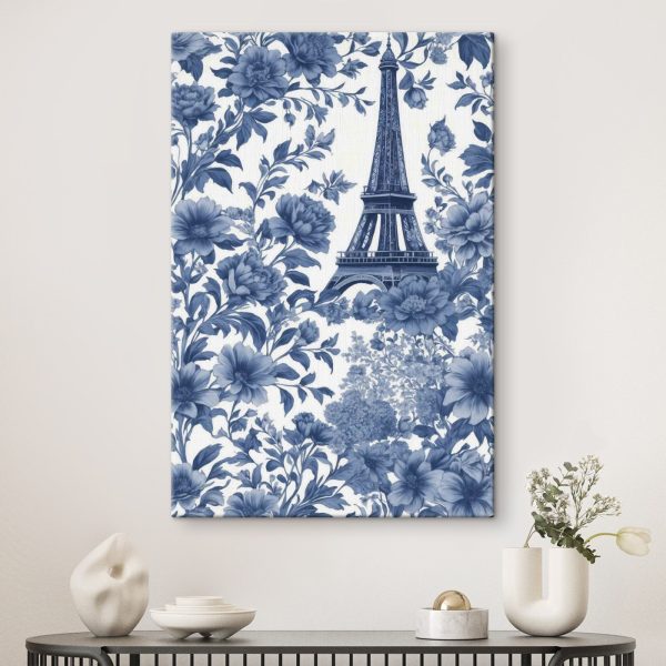 Quadri Motivo floreale blu e bianco con una torre (COD: s36231) Quadri Quadri Motivo floreale blu e bianco con una torre (COD: s36231)