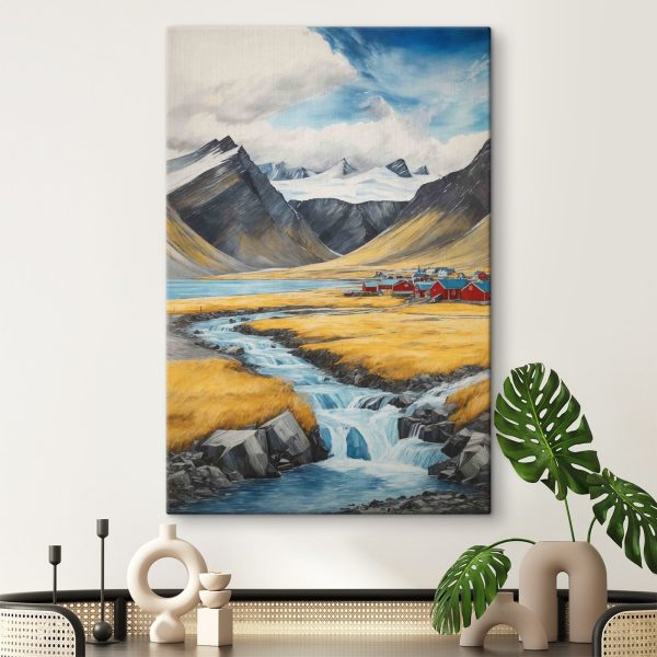 Quadri Un fiume che scorre attraverso una valle circondata da montagne e un villaggio (COD: s36235) Quadri Quadri Un fiume che scorre attraverso una valle circondata da montagne e un villaggio (COD: s36235)