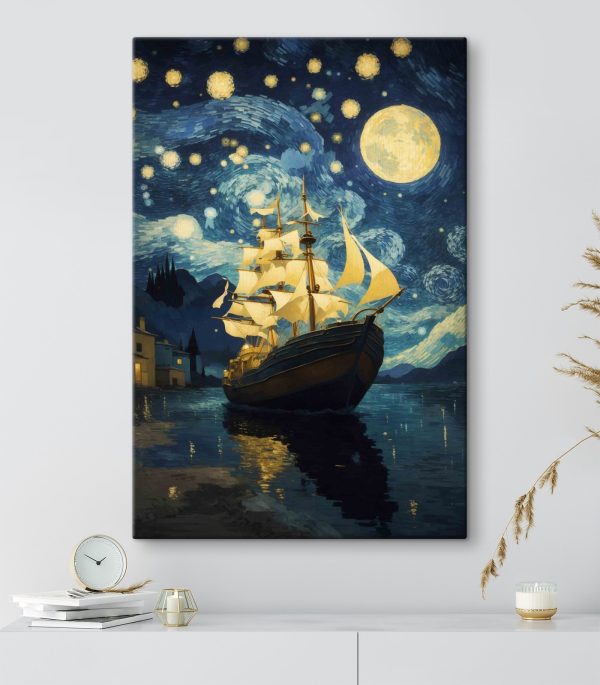 Painting of a ship in the water Painting of a ship in the water
