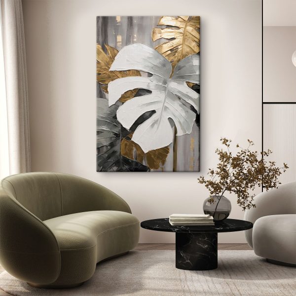 Leaf Contrast in Textured Elegance