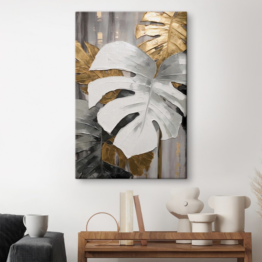 Leaf Contrast in Textured Elegance