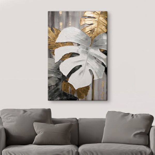 Leaf Contrast in Textured Elegance
