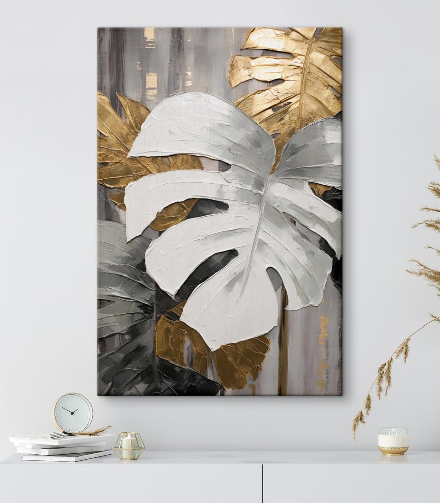 Leaf Contrast in Textured Elegance