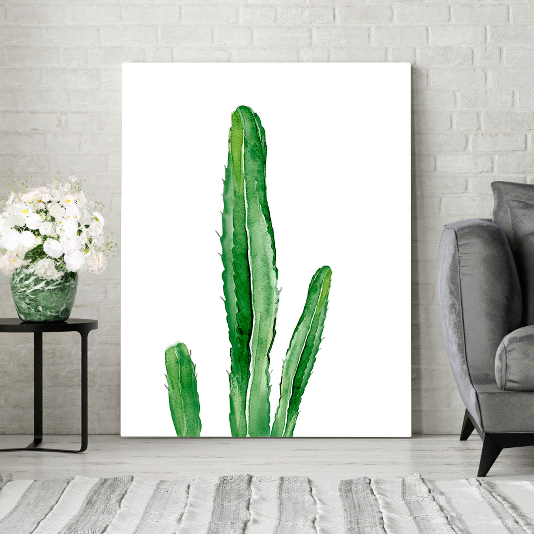 Green cactus with long stems