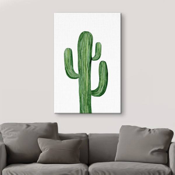 Green cactus on a white background