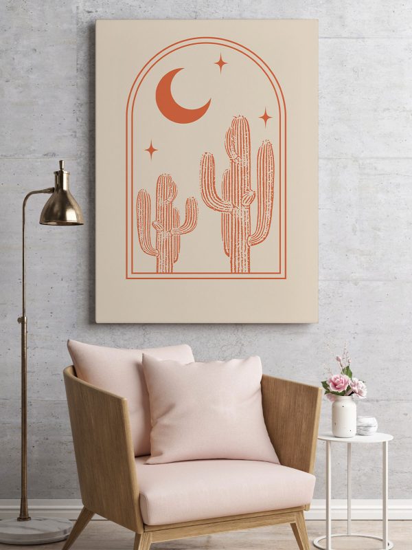 Quadri Immagine di un cactus e della luna (COD: s36261) Quadri Quadri Immagine di un cactus e della luna (COD: s36261)