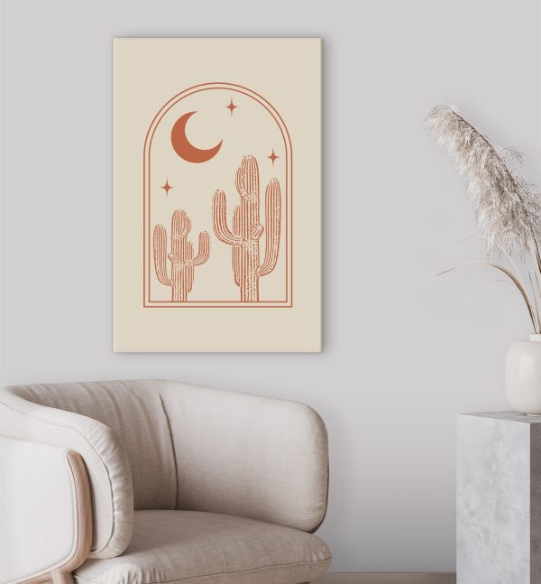Graphic of a cactus and moon