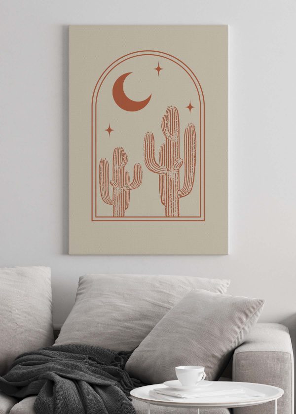 Graphic of a cactus and moon