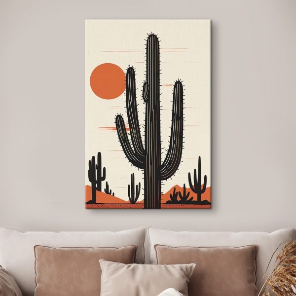 Quadri Quadri Cactus con il sole sullo sfondo (COD: s36262)