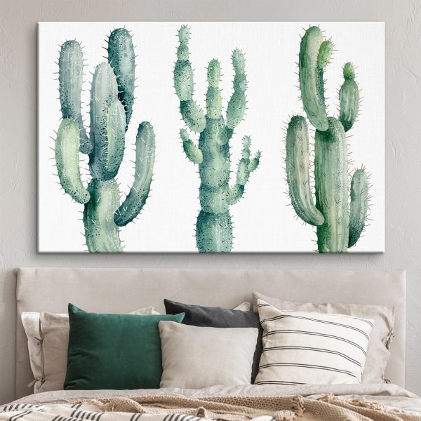 Quadri Quadri Gruppo di cactus su sfondo bianco (COD: s36266)