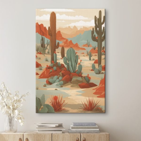 Quadri Quadri Paesaggio desertico con cactus e rocce (COD: s36270)