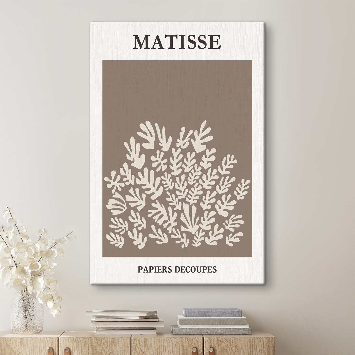 White and brown background with leaves White and brown background with leaves