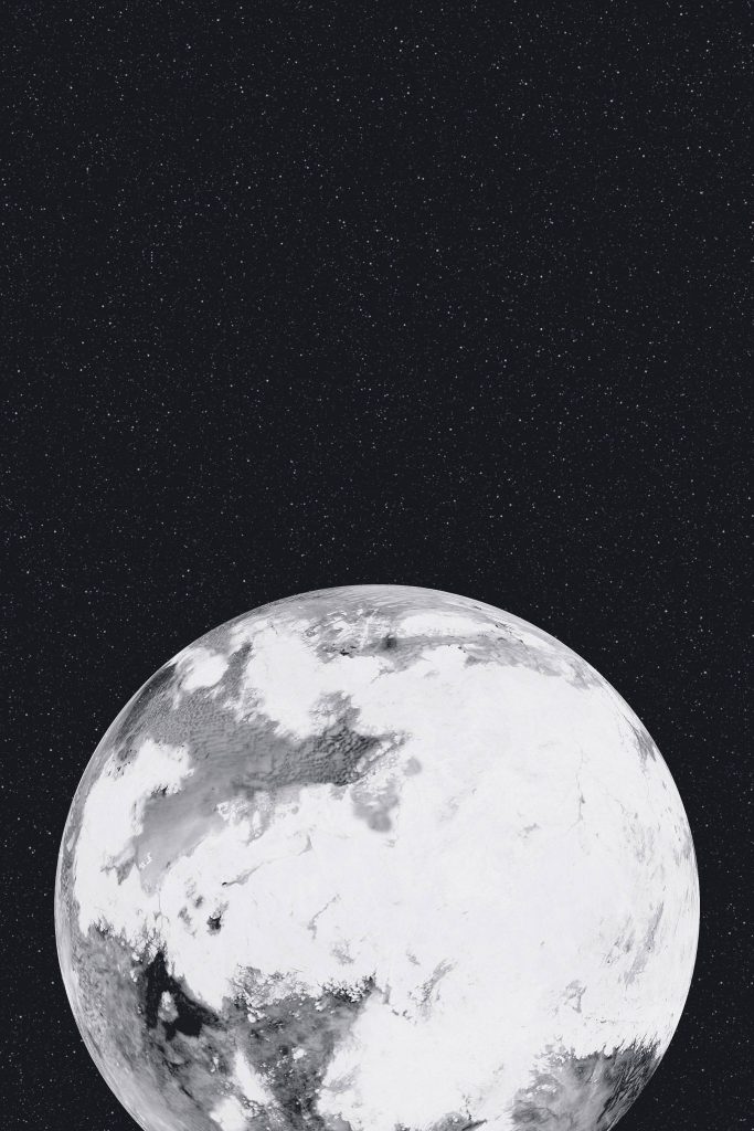 Planet in space with stars Planet in space with stars