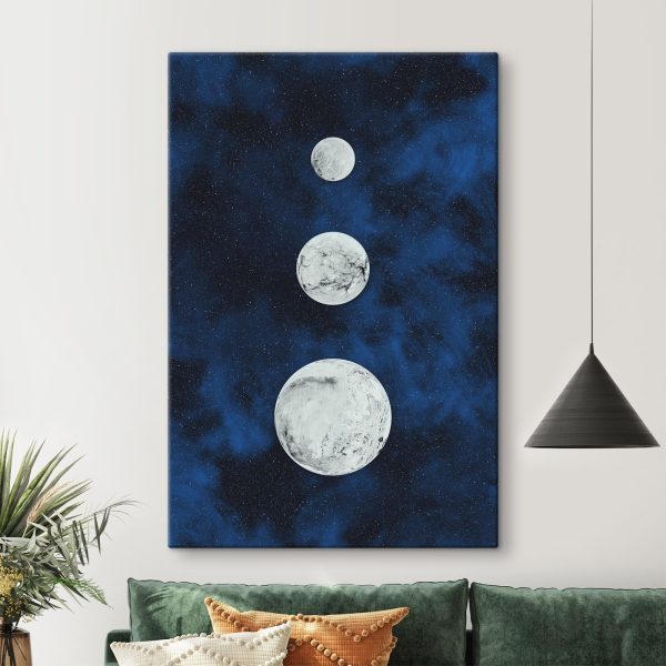 Group of white round objects in space