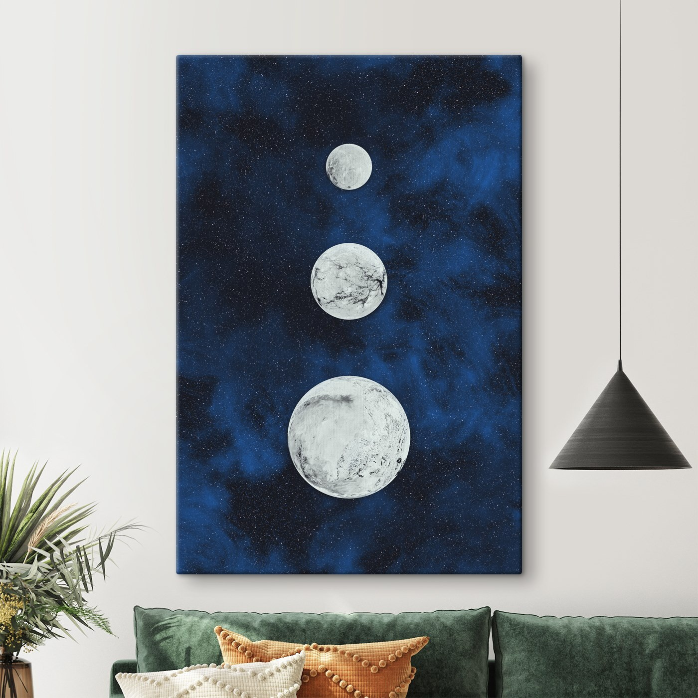 Group of white round objects in space