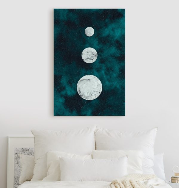 Group of white round objects in space