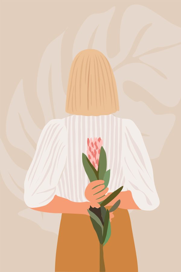 Woman holding a flower