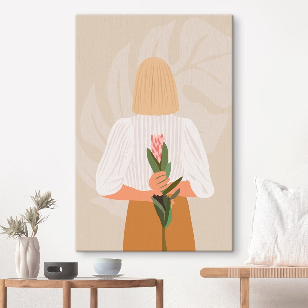 Woman holding a flower