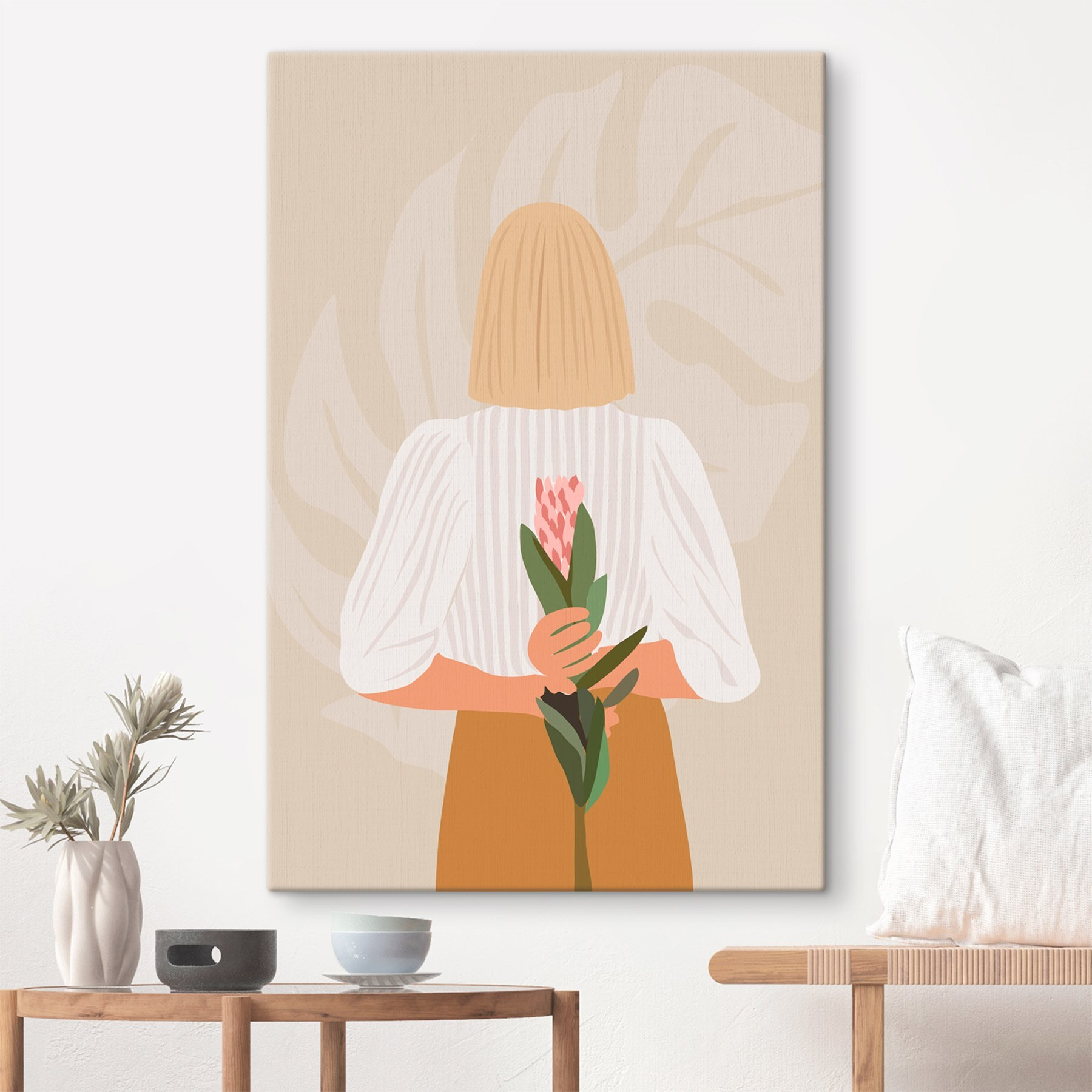 Woman holding a flower