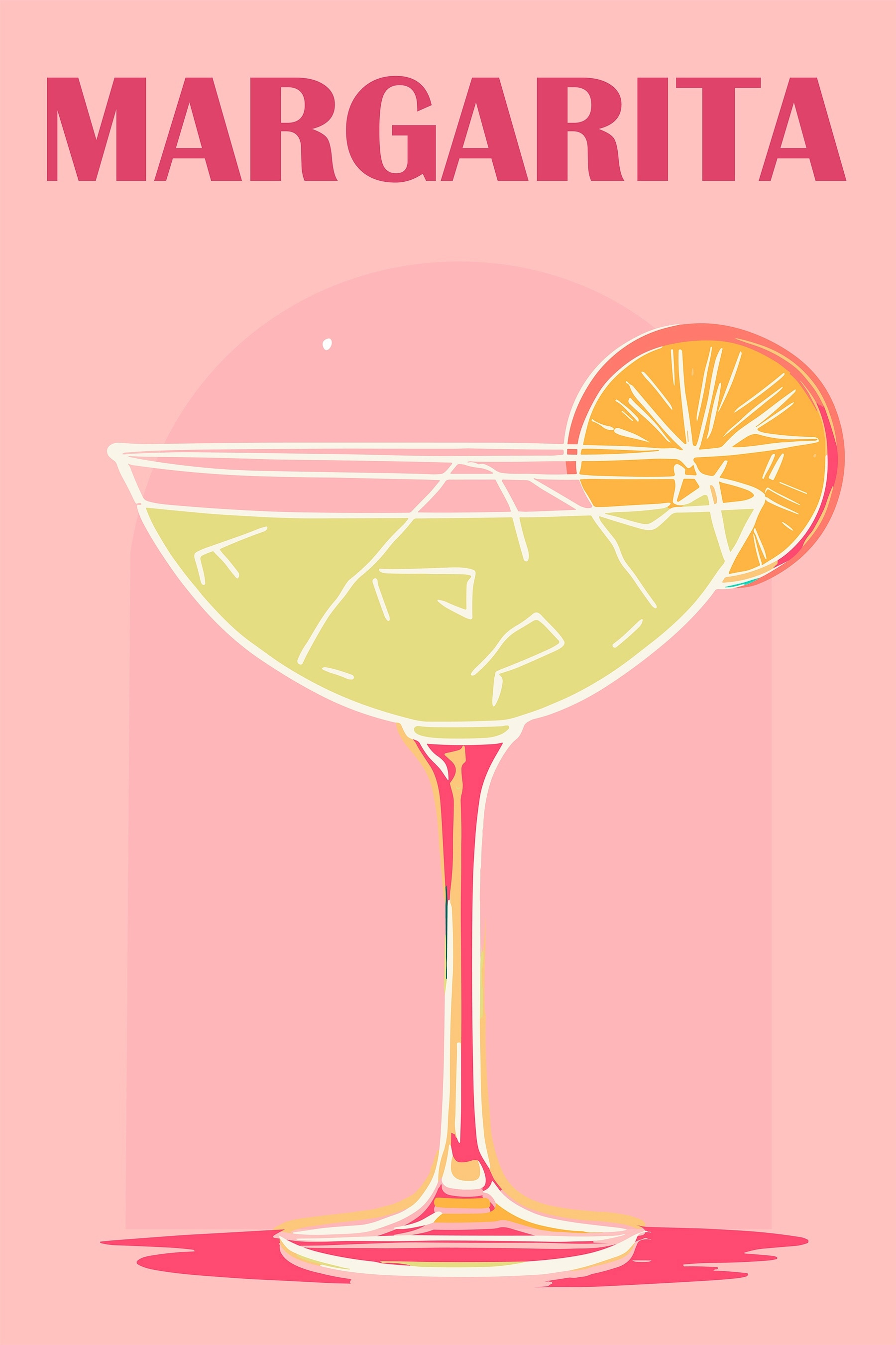 Glass with a drink and a slice of orange