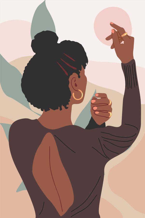 Woman painting a wall