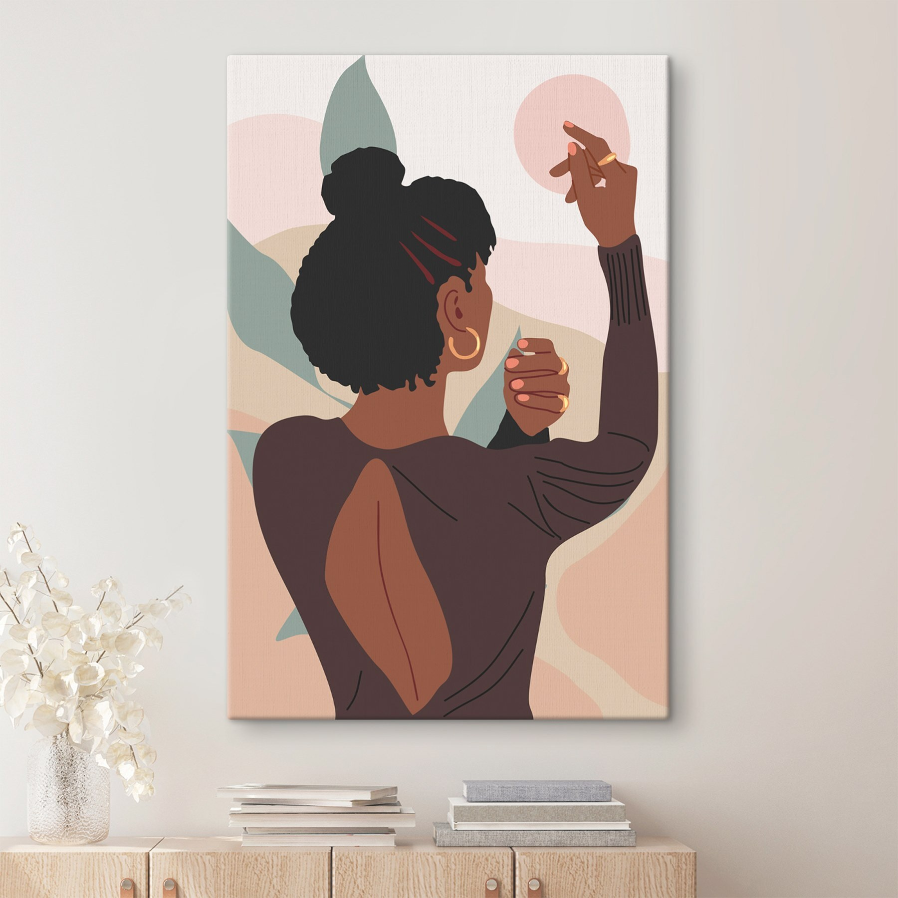 Woman painting a wall