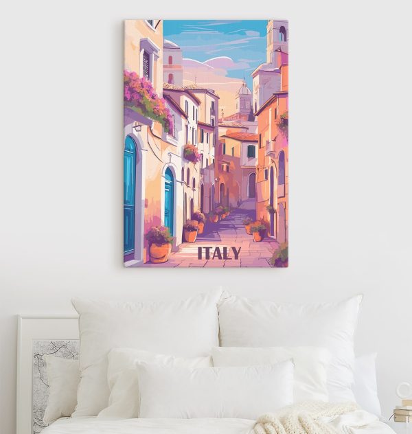 Quadri Dipinto raffigurante una strada con edifici e fiori (COD: s36392) Quadri Quadri Dipinto raffigurante una strada con edifici e fiori (COD: s36392)