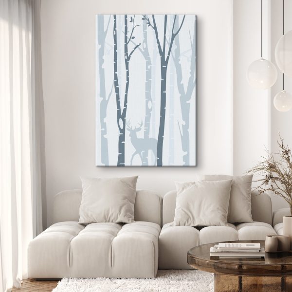 Quadri Quadri Gruppo di alberi con un cervo sullo sfondo (COD: s36393)