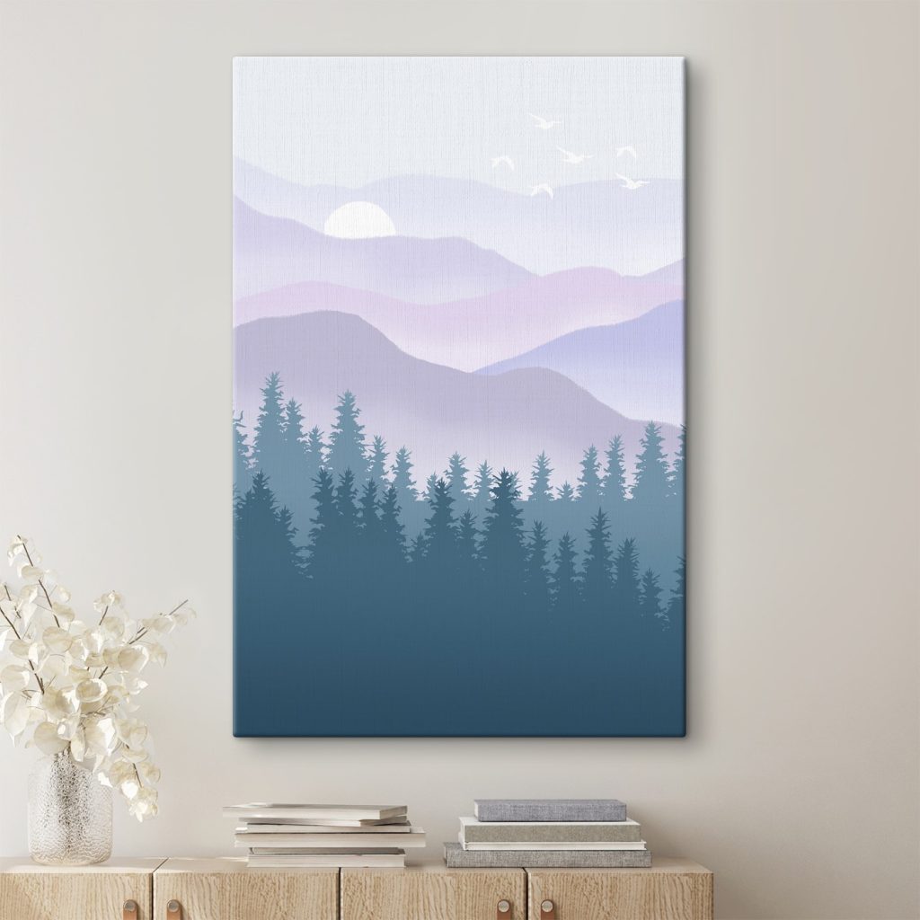 Landscape of mountains and trees Landscape of mountains and trees
