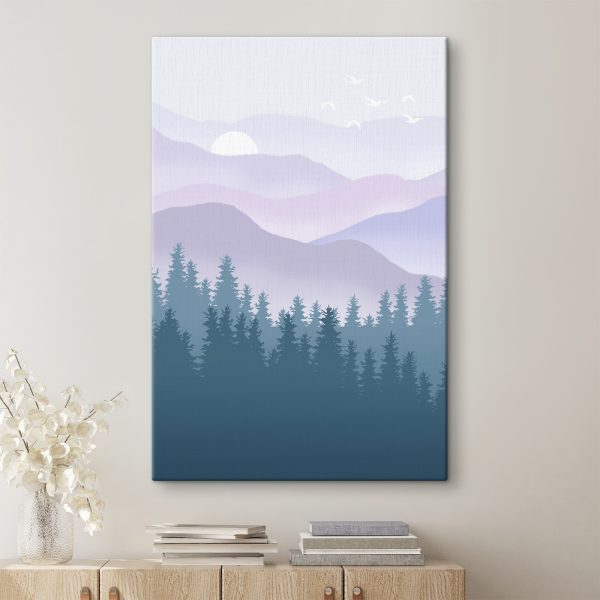 Landscape of mountains and trees Landscape of mountains and trees