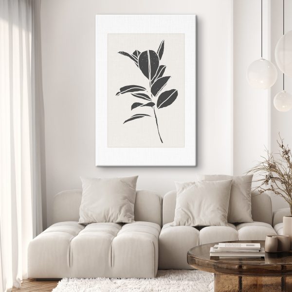 Quadri Quadri Disegno in bianco e nero di una pianta (COD: s36403)