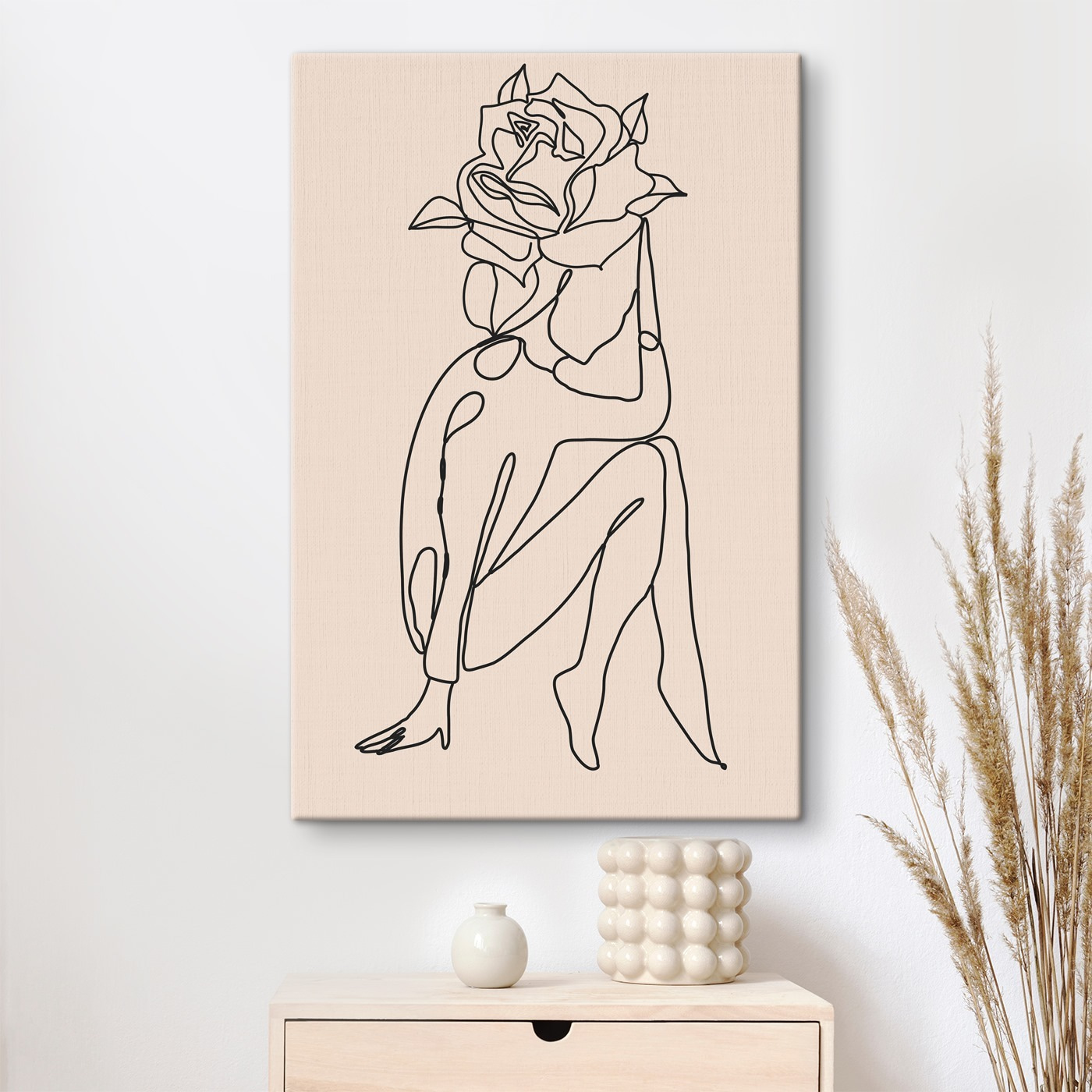 Drawing of a person with a rose Drawing of a person with a rose