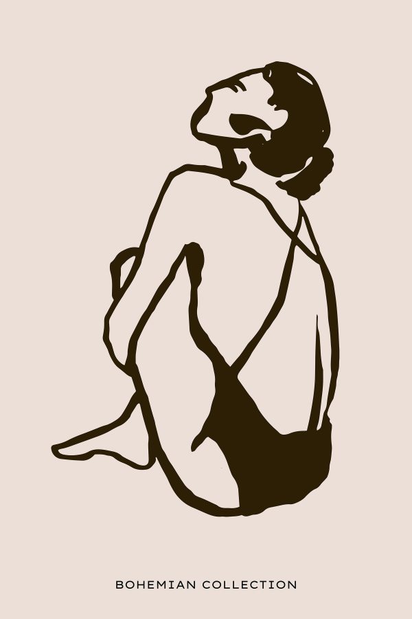 Drawing of a woman sitting Drawing of a woman sitting