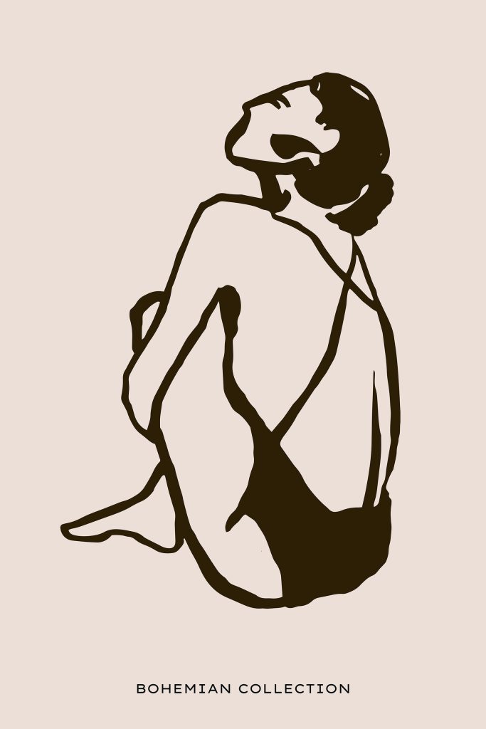 Drawing of a woman sitting Drawing of a woman sitting