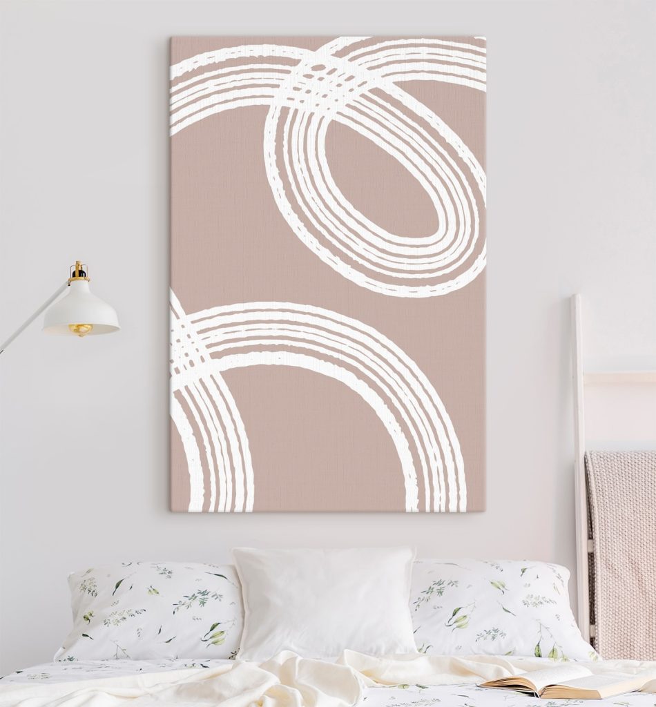 White circles on a brown background White circles on a brown background
