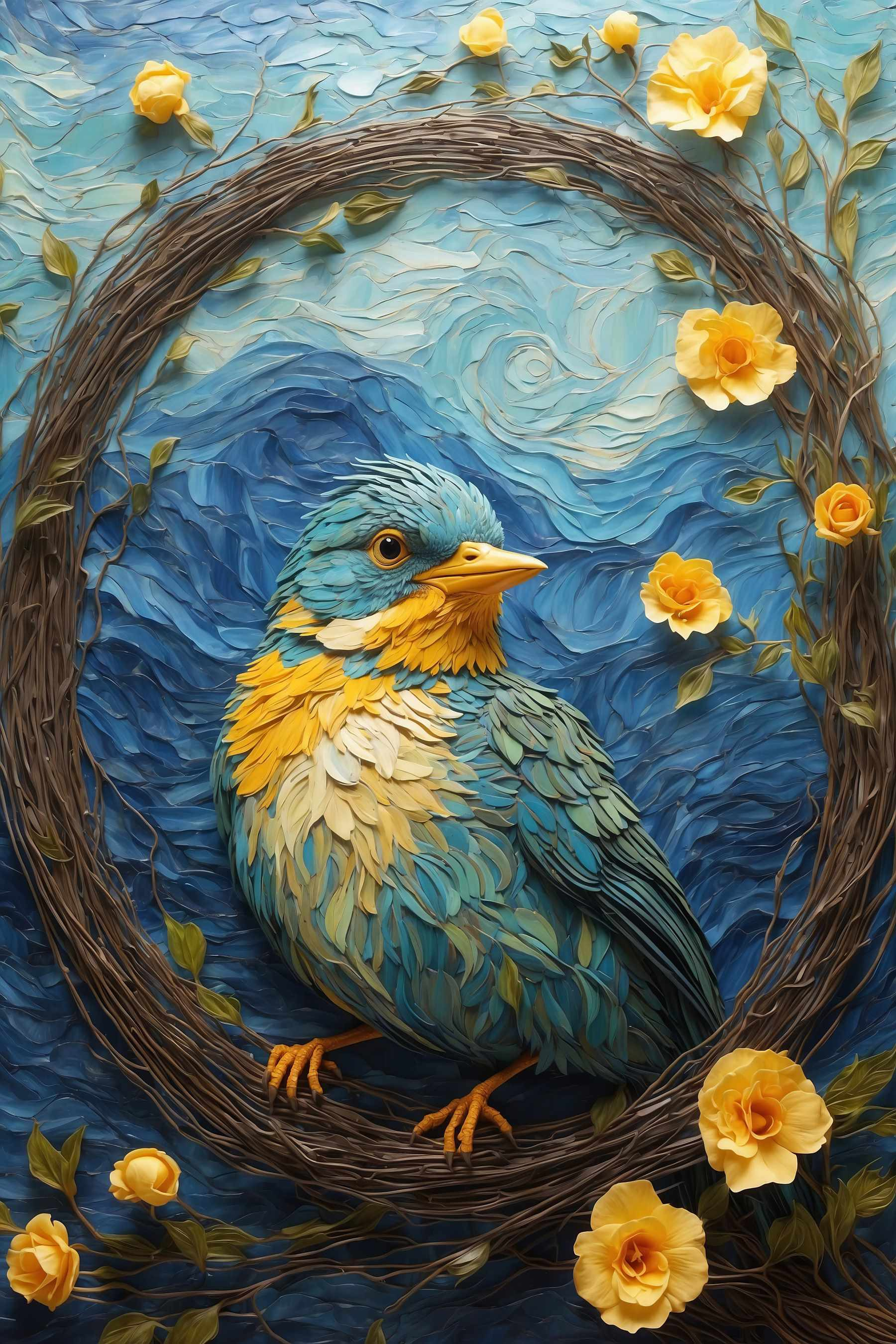 Bird in a wreath Bird in a wreath