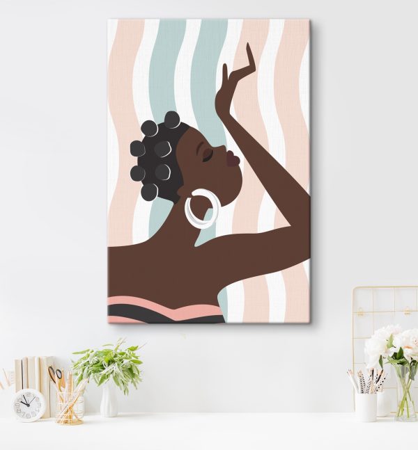 Woman with her hand up